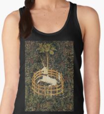 UNICORN AND GOTHIC FANTASY FLOWERS,FLORAL MOTIFS Women's Tank Top