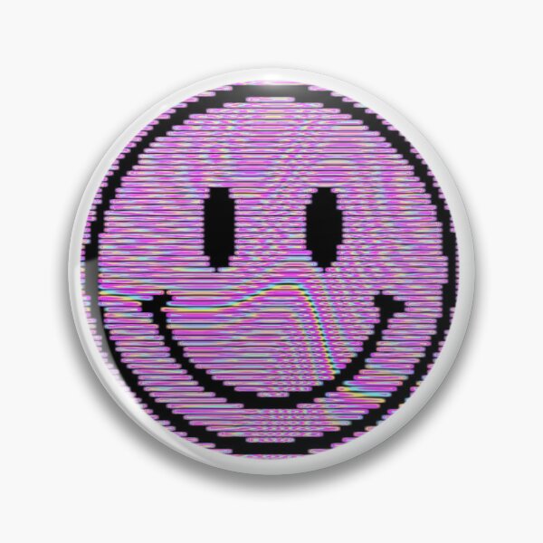 Item preview, Glitch Smiley Face Purple Scan Lines designed and sold by outkast-oasis.