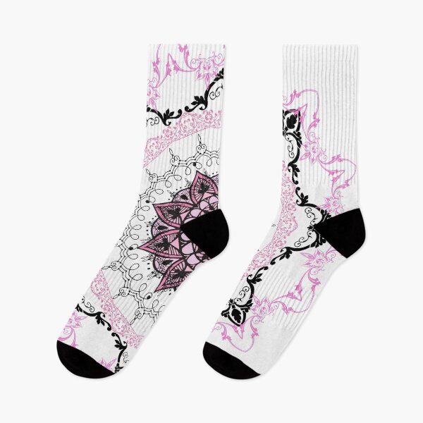 Artikelvorschau, Mandala lila, schwarz und rosa entworfen und verkauft von tomorrowsart.
