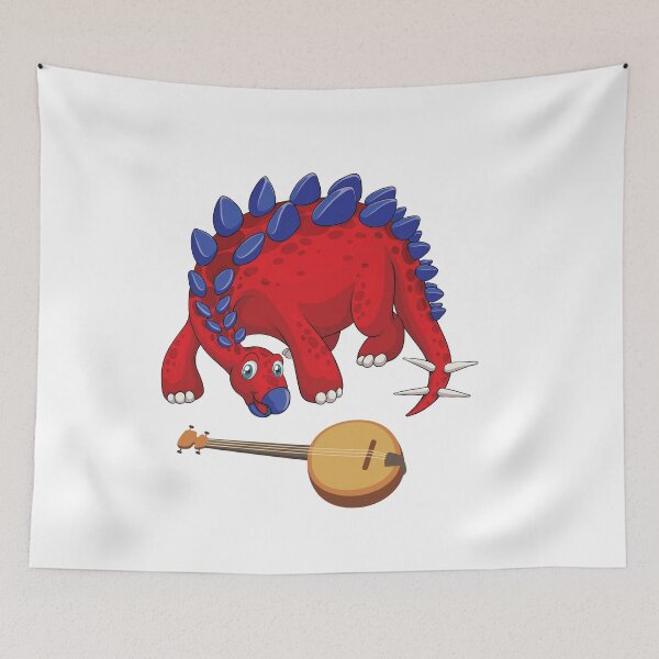 Item preview, Dinosaur Playing Banjo ,Funny Good Dinosaur Banjo Lovers Cool Red Blue Design designed and sold by pedrored369.