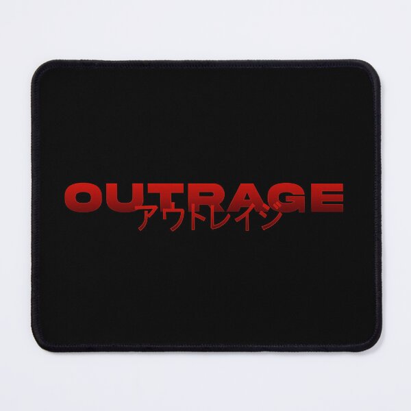 Item preview, Outrage in Japanese with red gradient and splatter designed and sold by killem667.