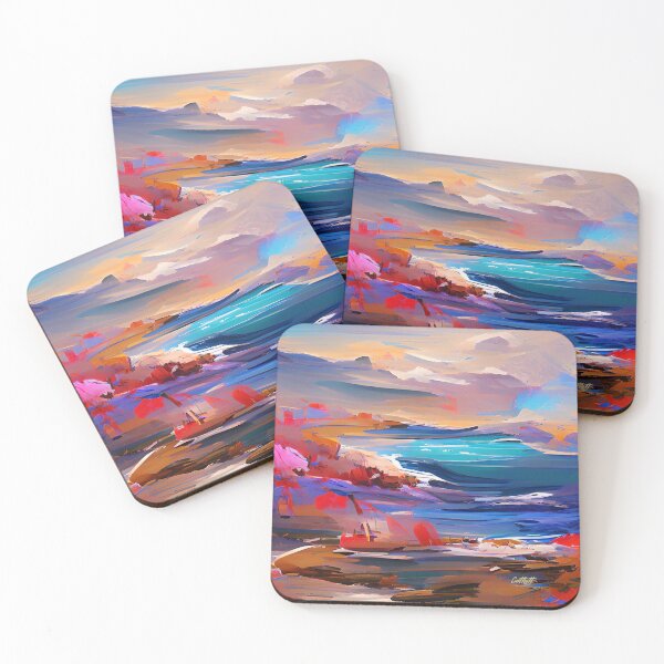 Item preview, Modern Abstract Art Painting of California - Painting of California Coast - Ocean - California designed and sold by CattlettArt.