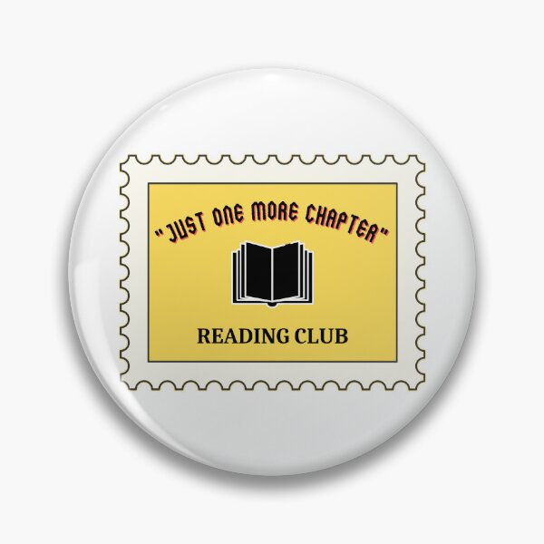 Item preview, “Just one more chapter” reading club stamp, black/yellow designed and sold by michelethesilva.