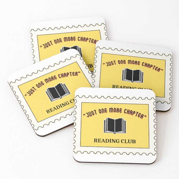 Item preview, “Just one more chapter” reading club stamp, black/yellow designed and sold by michelethesilva.