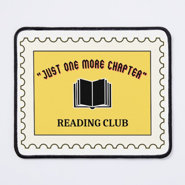 Item preview, “Just one more chapter” reading club stamp, black/yellow designed and sold by michelethesilva.