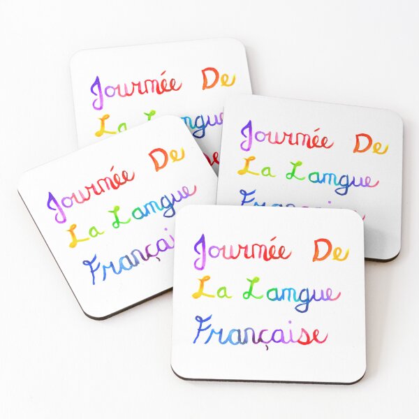 Item preview, Hand Lettered International French Language Day Manuscrite Journee De La Langue Francaise designed and sold by H3designs.