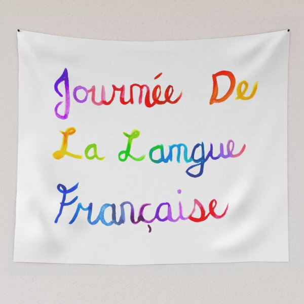 Item preview, Hand Lettered International French Language Day Manuscrite Journee De La Langue Francaise designed and sold by H3designs.