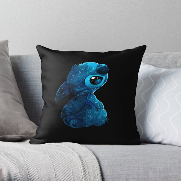 Stitch watercolor star Throw Pillow