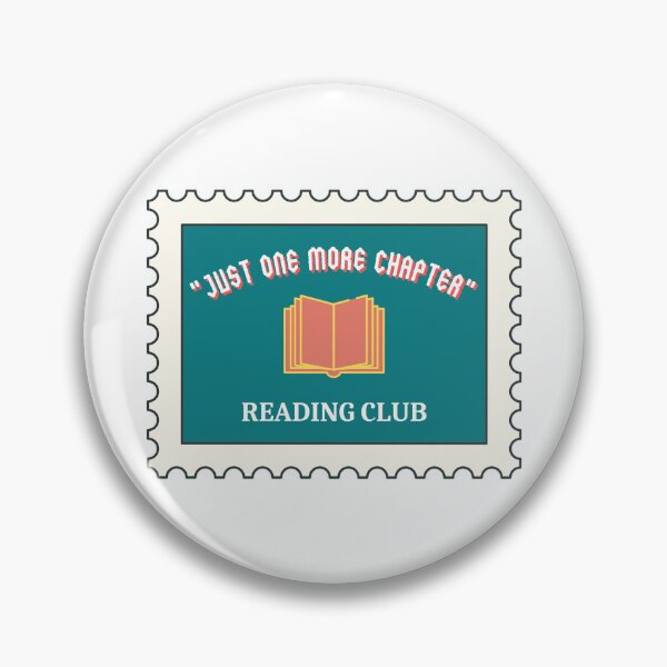 Item preview, “Just one more chapter” reading club stamp, blue/pink designed and sold by michelethesilva.