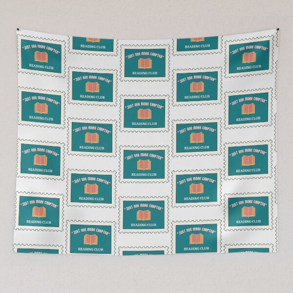 Item preview, “Just one more chapter” reading club stamp, blue/pink designed and sold by michelethesilva.