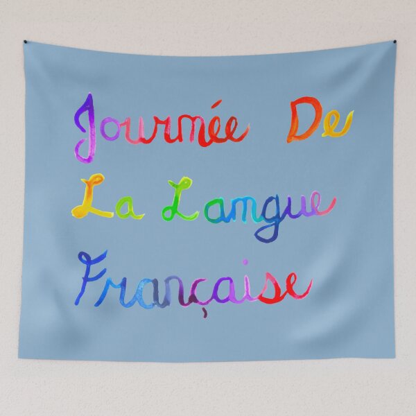 Item preview, Hand Lettered International French Language Day Manuscrite Journee De La Langue Francaise designed and sold by H3designs.