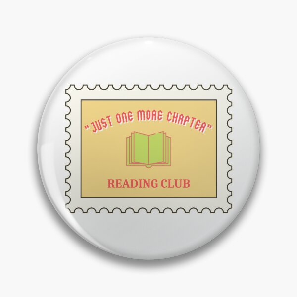 Item preview, “Just one more chapter” reading club stamp, pink/green designed and sold by michelethesilva.