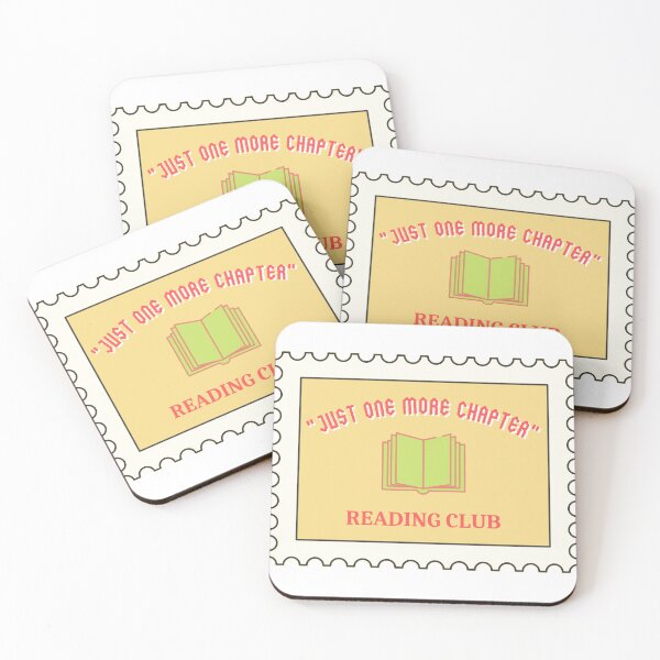 Item preview, “Just one more chapter” reading club stamp, pink/green designed and sold by michelethesilva.