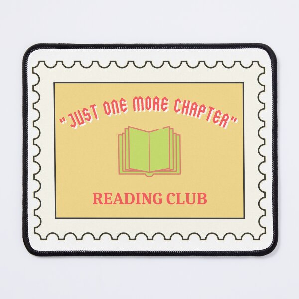 Item preview, “Just one more chapter” reading club stamp, pink/green designed and sold by michelethesilva.