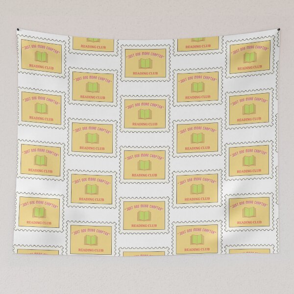 Item preview, “Just one more chapter” reading club stamp, pink/green designed and sold by michelethesilva.