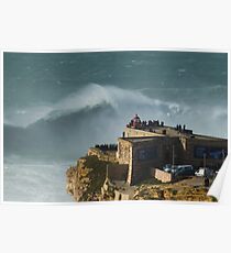 XXL waves at Nazare Portugal Poster