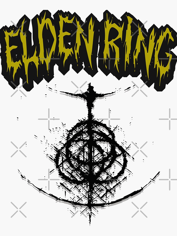 "Elden Ring Rune High Res Logo Metal TShirt Sticker Design SoulsBorne