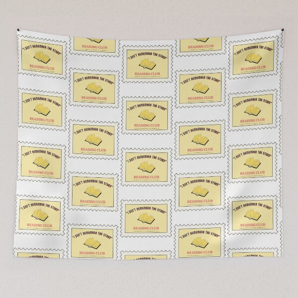 Item preview, “Don’t remember the story” reading club stamp, yellow/pink designed and sold by michelethesilva.