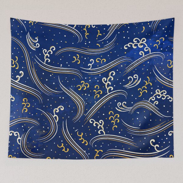 Item preview, Exquisite Vintage Japanese Paper Swirl Pattern In Blue  designed and sold by DEC02.