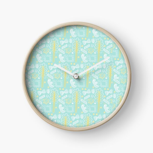 Blue Pasta Pattern Clock