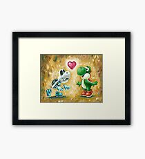 Yoshi Loves Dry Bones! Yoshi Art, Dry Bones Art, Video Game Art Framed Print
