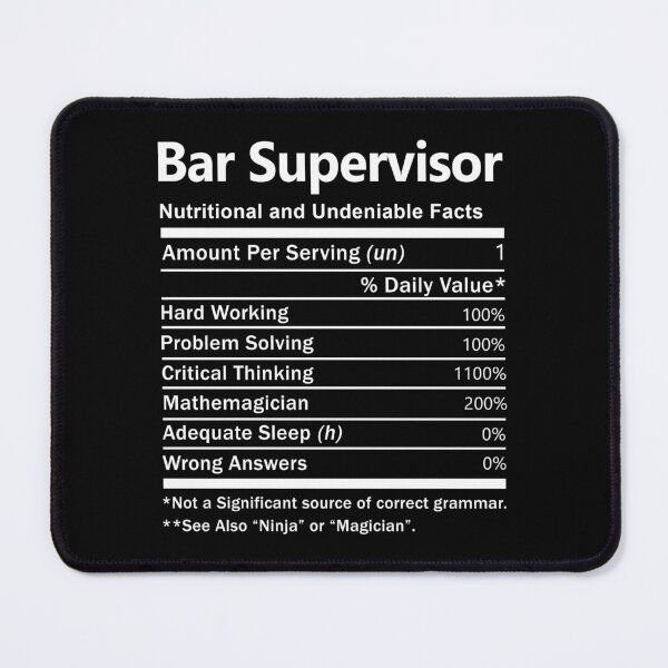 Item preview, Bar Supervisor T Shirt - Nutrition Factors Job Gift Item Tee designed and sold by rolandchel.