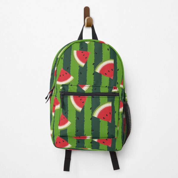 Artikelvorschau, Niedliches Wassermelonen-Sommermuster in den grünen und roten Farben. Entzückende Wassermelonen gestreiftes professionelles Illustrationsgrafik-Feinschmeckerdesign entworfen und verkauft von Denis Epanov.