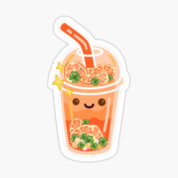 Boba milk tea with glasses Sticker for Sale by c4k5llc