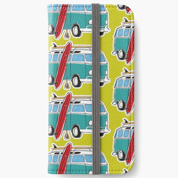Surf Bus Camper Van Camping Minivan Coche Fundas tarjetero para iPhone