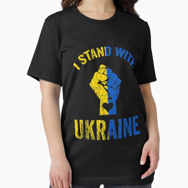 Item preview, I Stand With Ukraine Shirt Ukrainian Flag Support T-Shirt designed and sold by Baron-Hagen.