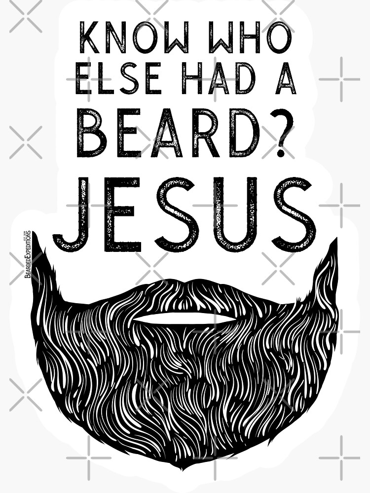 "Jesus Beard Decal / Sticker" Sticker by BeardedExped | Redbubble