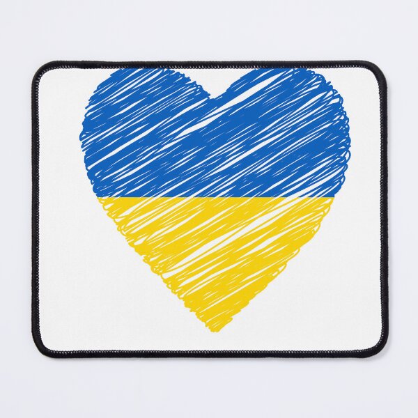 Item preview, I STAND WITH UKRAINE BLUE AND YELLOW SCRIBBLED HEART designed and sold by billionairebrnd.