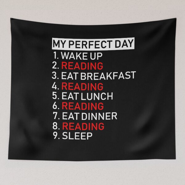Item preview, My perfect day reading book lover reader gift funny bookworm designed and sold by rileyamiy.