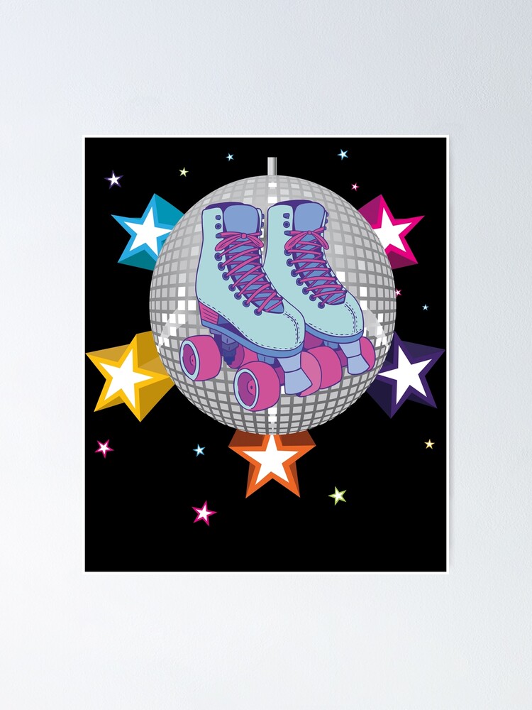 Poster avec l'œuvre « Roller Disco Patins à roulettes Disco » de