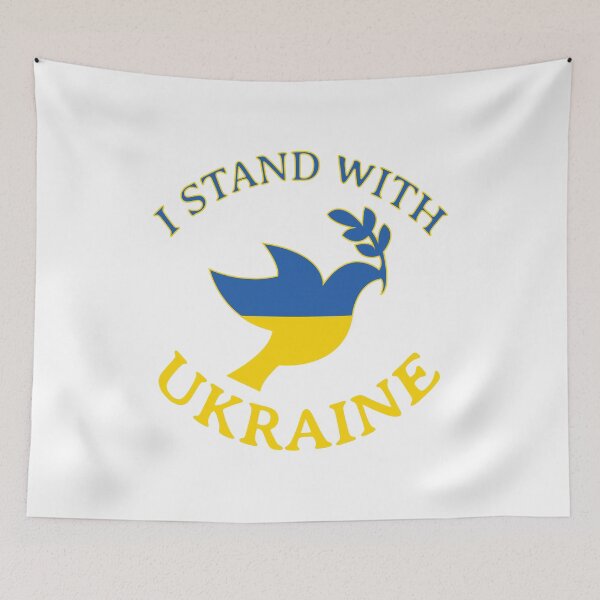 Item preview, I Stand With Ukraine Dove Flag designed and sold by BOBSMITHHHHH.