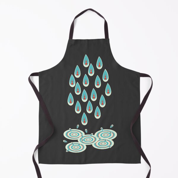 Item preview, Rain drops in turquoise and red on dark grey designed and sold by Jenna McCarter Patchett.