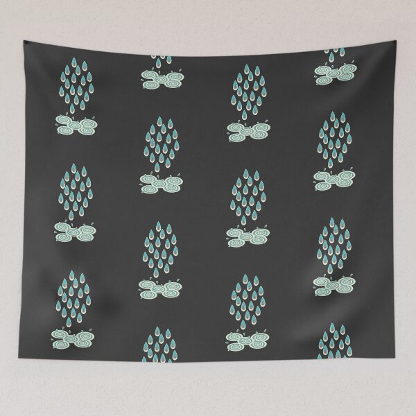 Item preview, Rain drops in turquoise and red on dark grey designed and sold by Jenna McCarter Patchett.