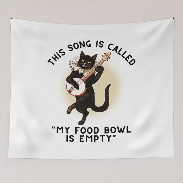 Item preview, Victorian Singing Black Cat - Vintage Hungry Kitty Cat Song Funny Gift designed and sold by ladylaughprints.