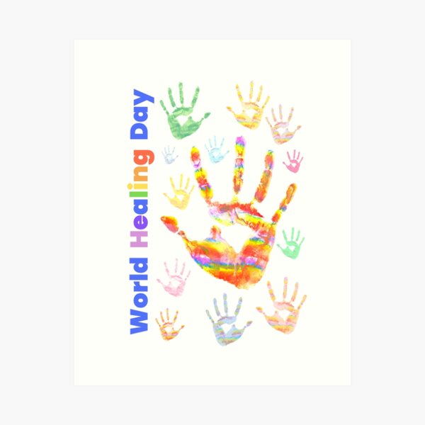 Item preview, Colourful Colorful Rainbow Handprints World Healing Day designed and sold by H3designs.