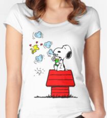 Snoopy and Woodstock Women's Fitted Scoop T-Shirt