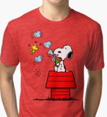 Snoopy and Woodstock Tri-blend T-Shirt