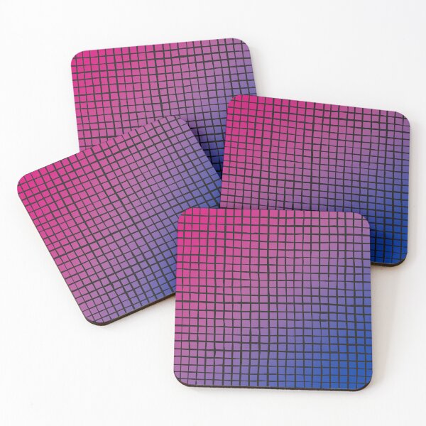 Item preview, Pink Purple Blue Gradient - Black Sketched Grid - Bisexual Colors - Bi Flag designed and sold by SayWhatYouFeel.