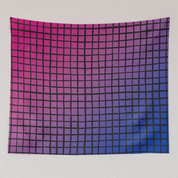 Item preview, Pink Purple Blue Gradient - Black Sketched Grid - Bisexual Colors - Bi Flag designed and sold by SayWhatYouFeel.