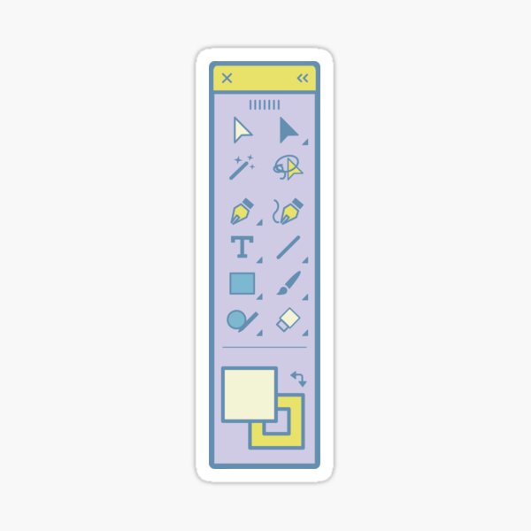 Adobe Illustrator Toolbar Purple Lofi Sticker Sticker
