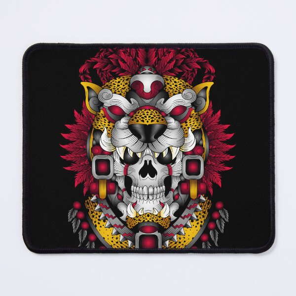 Item preview, mexican skull jaguar warrior designed and sold by cat poe.