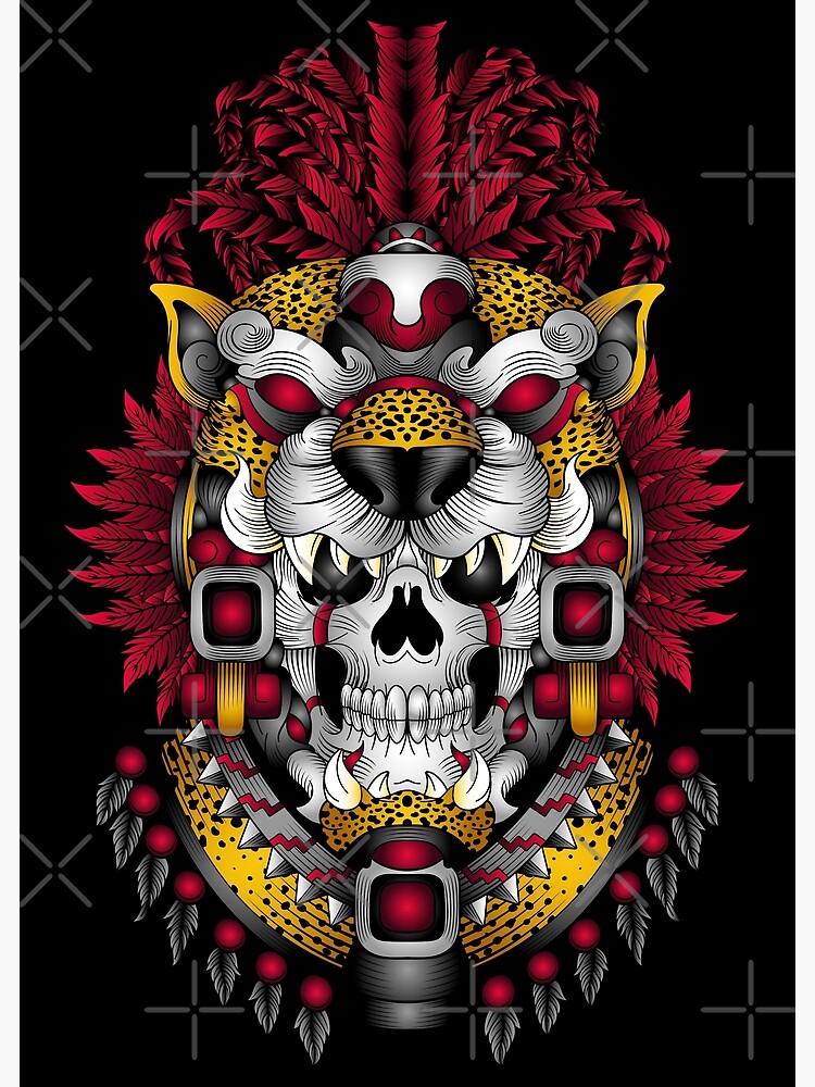 Digital Download Mayan Warrior Skull an Instant Digital 