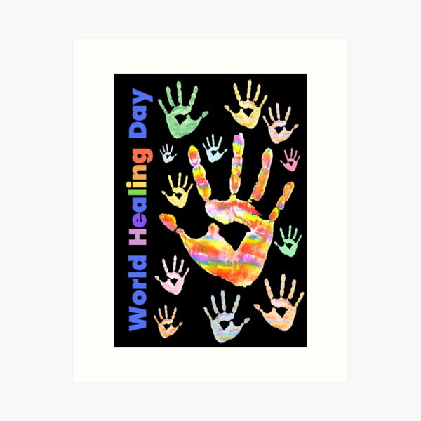 Item preview, Colourful Colorful Rainbow Handprints World Healing Day designed and sold by H3designs.