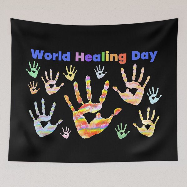 Item preview, Colourful Colorful Rainbow Handprints World Healing Day designed and sold by H3designs.