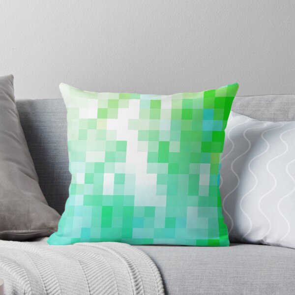 Item preview, geometric pixel square pattern abstract background in green blue designed and sold by Mrvell.