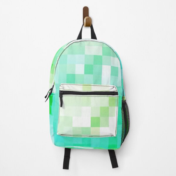 Item preview, geometric pixel square pattern abstract background in green blue designed and sold by Mrvell.
